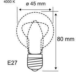 Efficient-Line Filament 230V - LED Tropfen 1er-Set 80mm