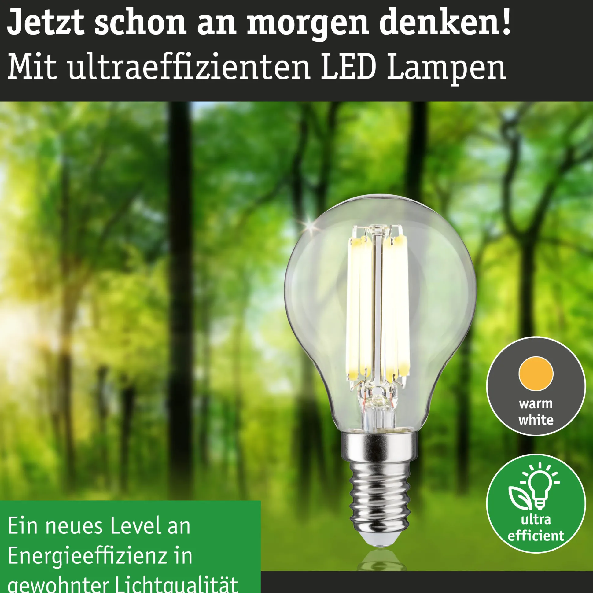 Efficient-Line Filament 230V - LED Tropfen 1er-Set 82mm