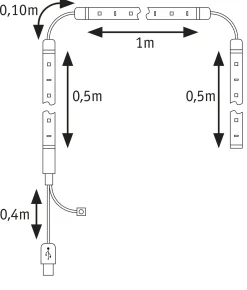EntertainLED USB LED Strip - TV-Beleuchtung 55 Zoll