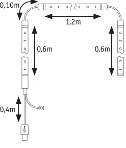 EntertainLED USB LED Strip - TV-Beleuchtung 65 Zoll