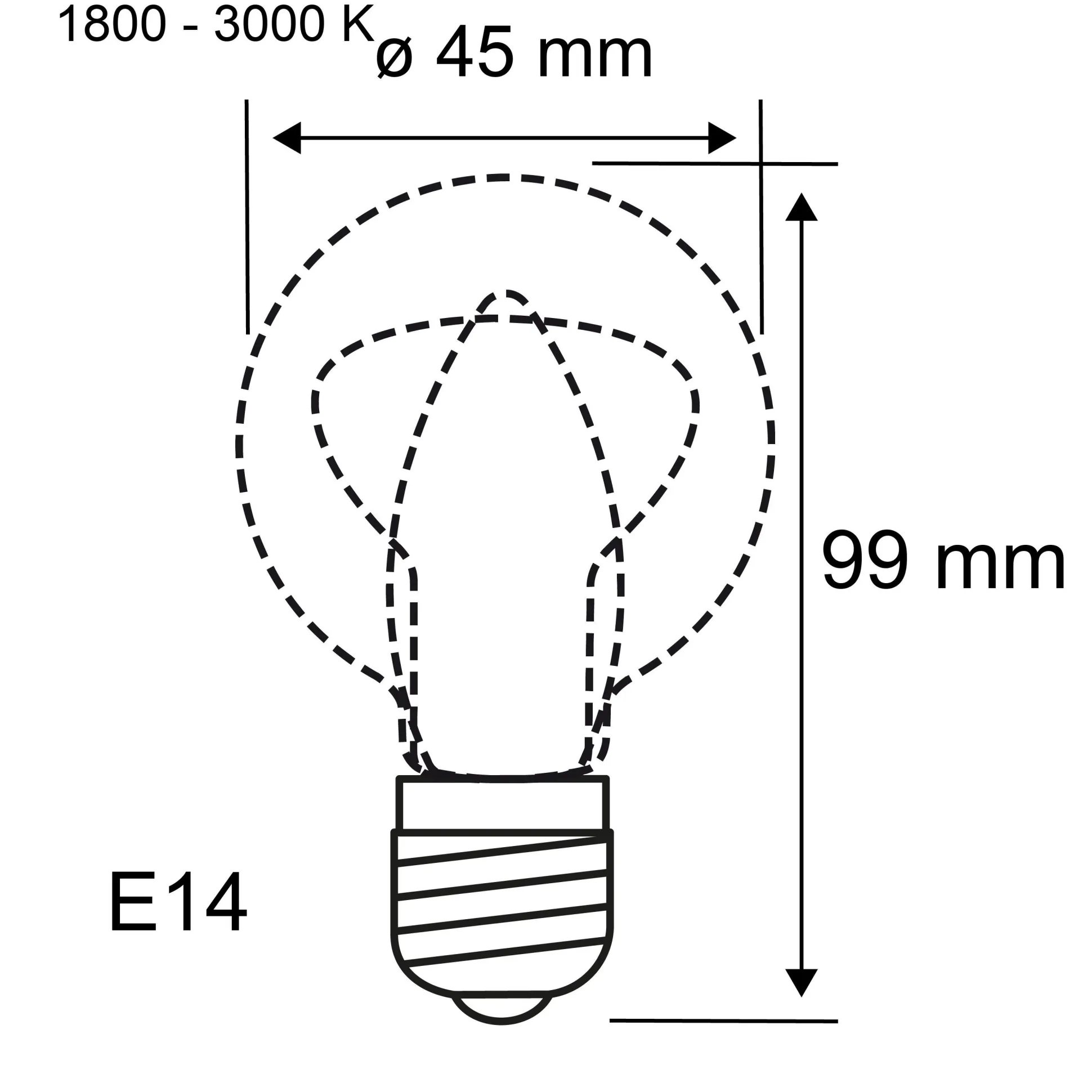 Filament 230V Dim to Warm - LED Tropfen E14