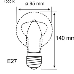 Filament 230V - LED Globe G95 E27