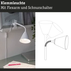 Klemmleuchte - Vitis Flexarm Schnurschalter