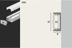 LED Strip Profil - Base Weißer Diffusor 1m