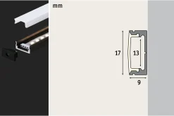 LED Strip Profil - Base Weißer Diffusor 2m