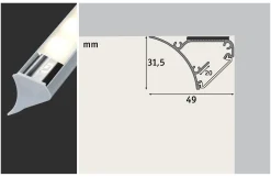 LED Strip Profil - Corner 2m