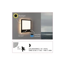 LED Außenpanel - Lamina Dämmerungsgesteuerter Bewegungsmelder (IR)