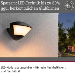LED Außenwandleuchte Smart Home Zigbee 3.0 - Skyla Dämmerungsgesteuerter Bewegungsmelder (IR) insektenfreundlich