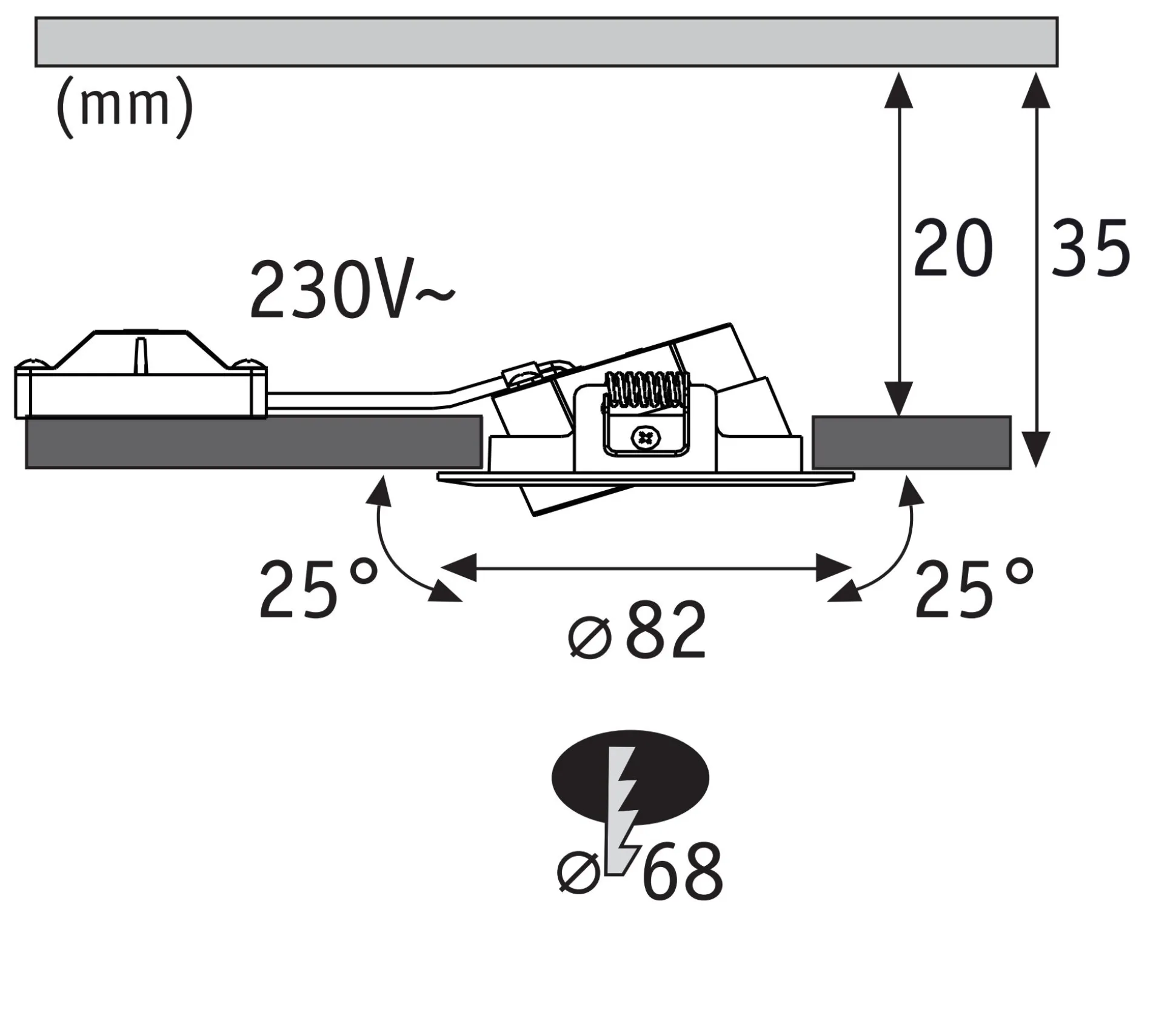 LED Einbauleuchte - FixedLED 10er-Set schwenkbar