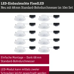 LED Einbauleuchte - FixedLED 10er-Set schwenkbar