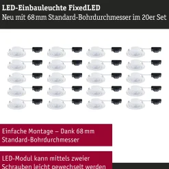 LED Einbauleuchte - FixedLED 20er-Set schwenkbar