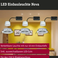 LED Einbauleuchte - Nova 3er-Set schwenkbar
