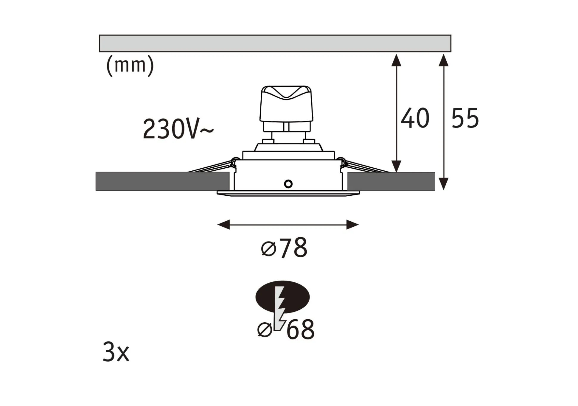 LED Einbauleuchte - Nova GU10 Flat starr