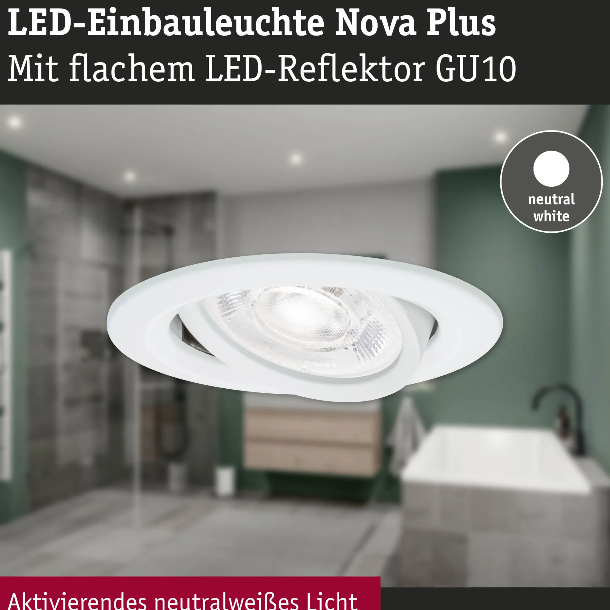 LED Einbauleuchte - Nova Plus GU10 Flat