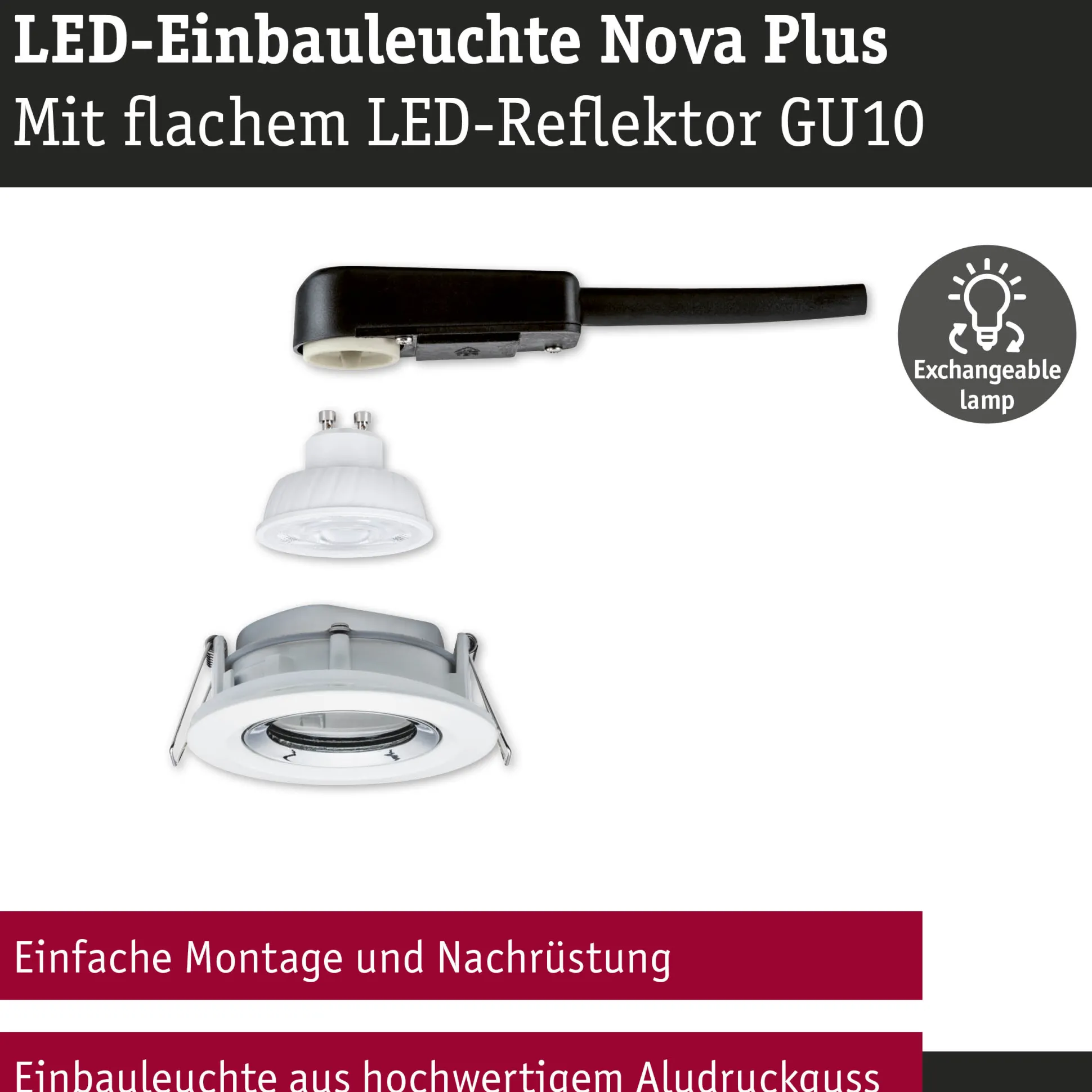 LED Einbauleuchte - Nova Plus GU10 Flat