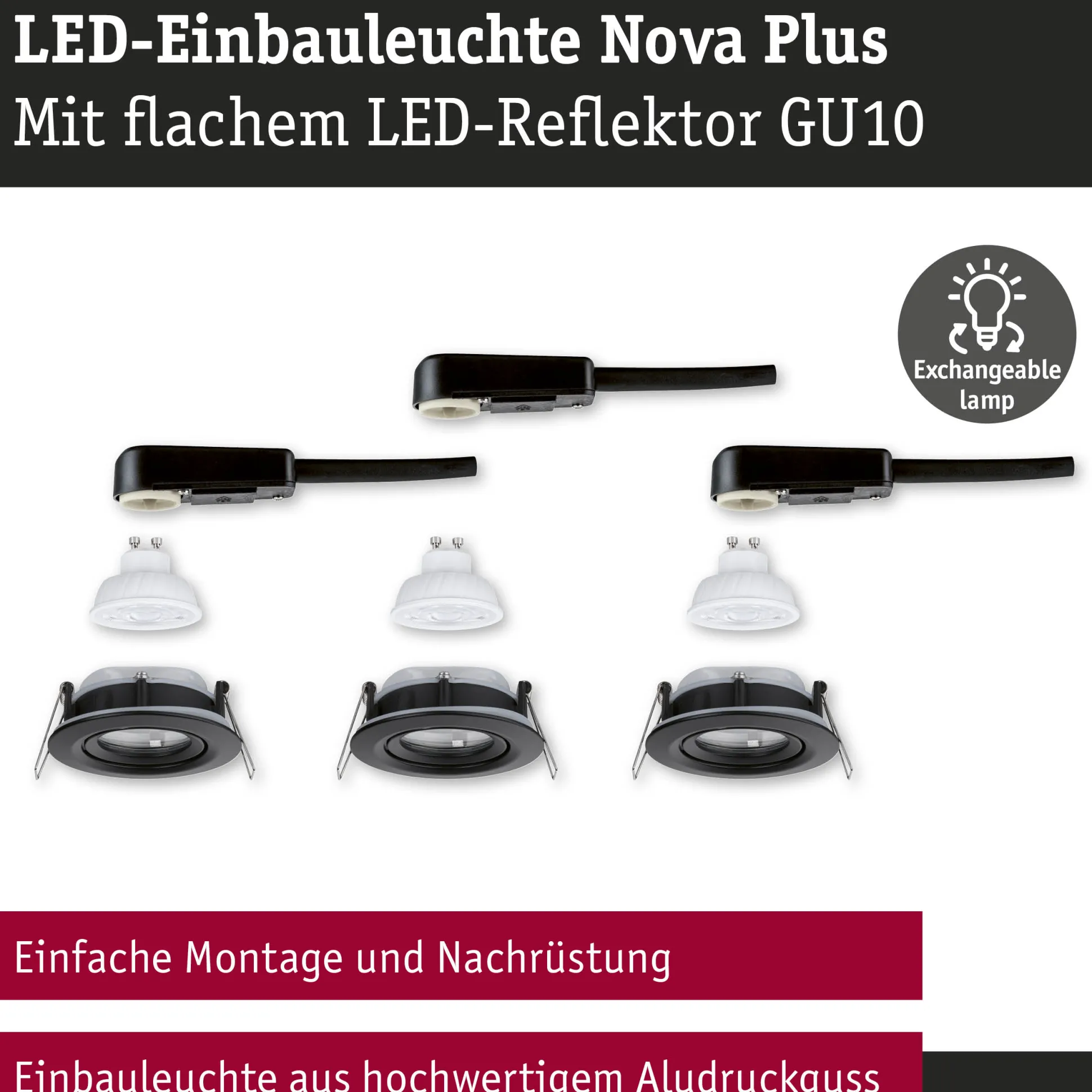 LED Einbauleuchte - Nova Plus GU10 Flat
