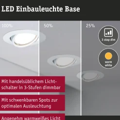 LED Einbauleuchte 3-Step-Dim - Base Basisset schwenkbar