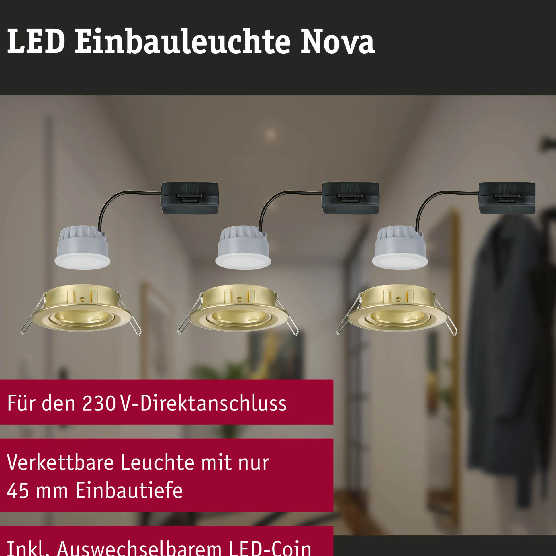 LED Einbauleuchte 3-Step-Dim - Nova Basisset schwenkbar