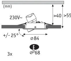 LED Einbauleuchte 3-Step-Dim - Nova GU10 Flat schwenkbar