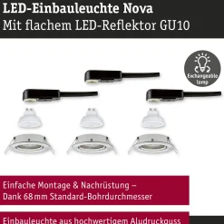 LED Einbauleuchte 3-Step-Dim - Nova GU10 Flat schwenkbar