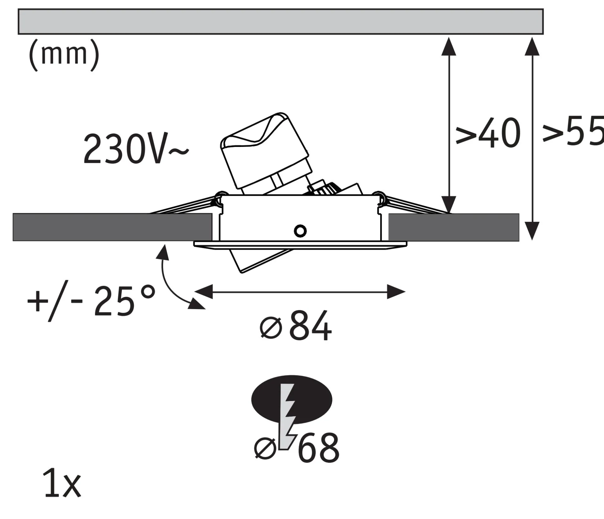 LED Einbauleuchte 3-Step-Dim - Nova GU10 Flat schwenkbar
