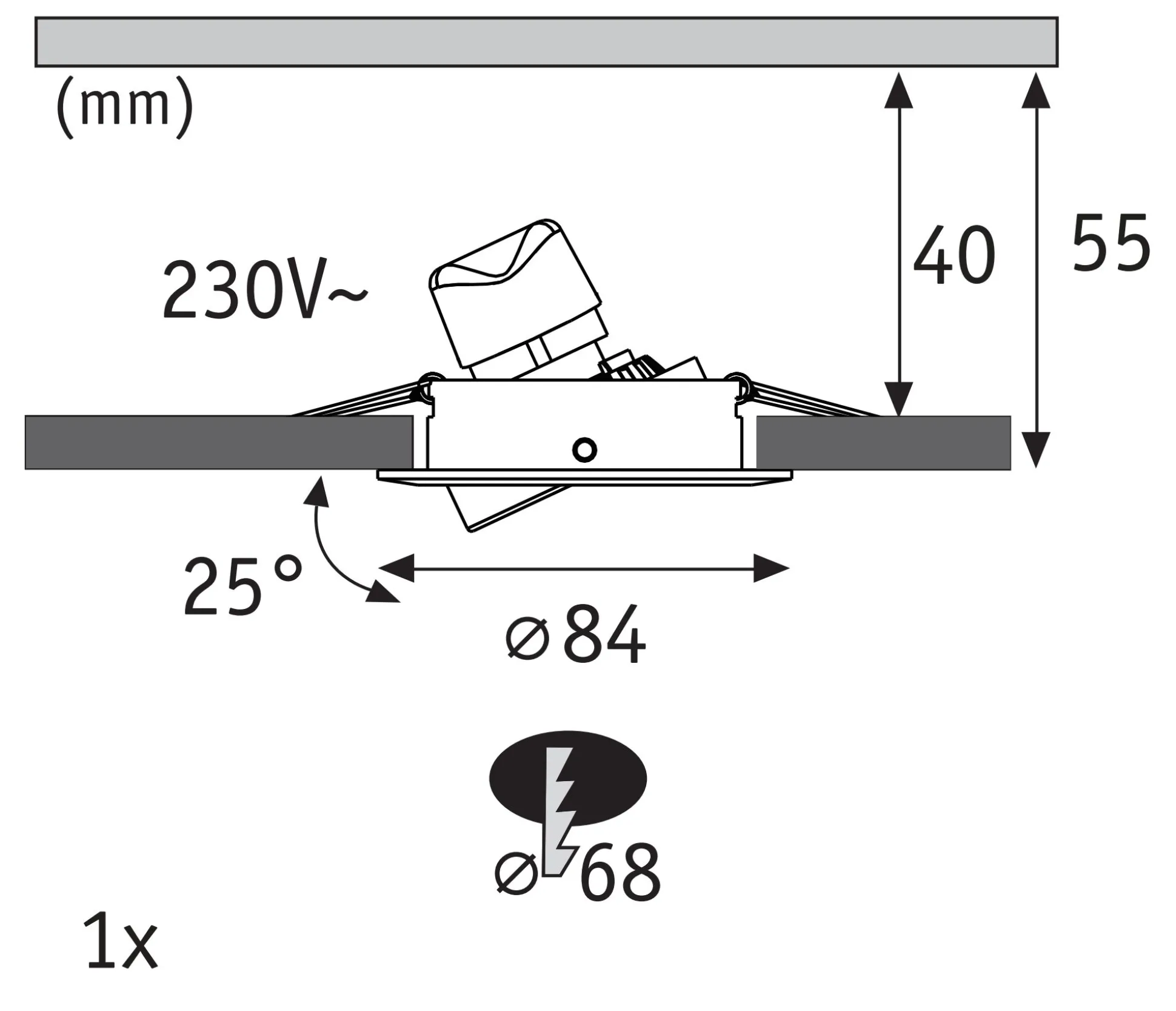LED Einbauleuchte 3-Step-Dim - Nova GU10 Flat schwenkbar