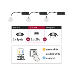 LED Modul Einbauleuchte - Choose 3er-Set White Switch