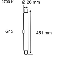 Leuchtstofflampe - Leuchtstofflampe G13 963lm 15W 2700K Opal