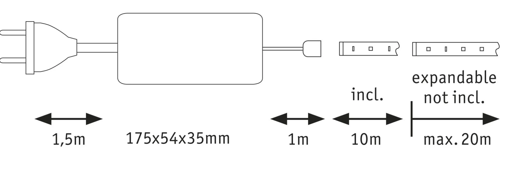 MaxLED 500 LED Strip - Basisset 10m Warmweiß