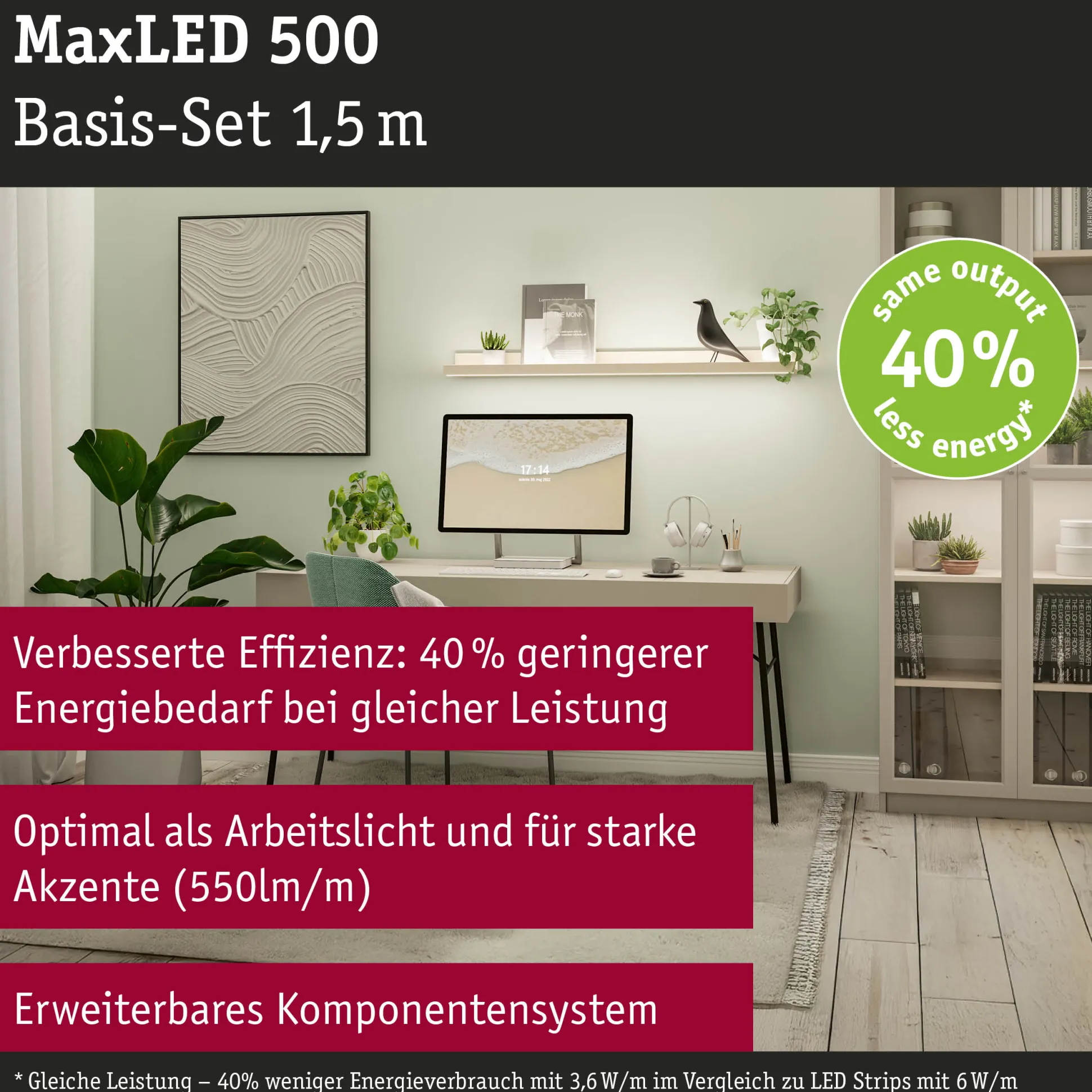 MaxLED 500 LED Strip - Basisset 1,5m Warmweiß