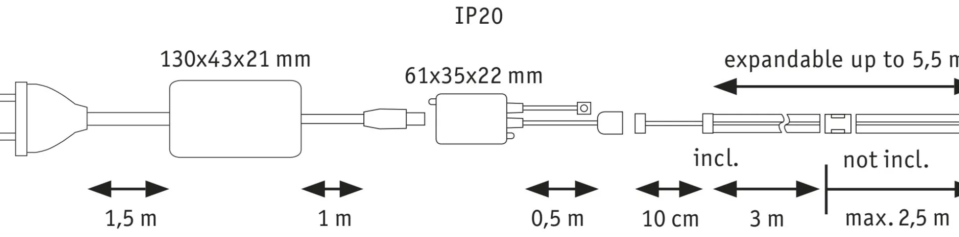 MaxLED 500 LED Strip - Basisset 3m RGBW