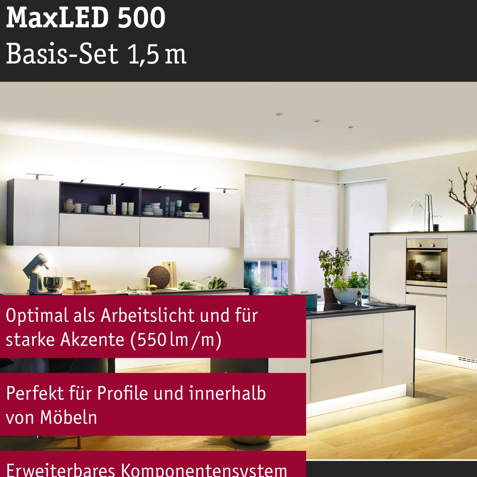 MaxLED 500 LED Strip - Basisset 1,5m Warmweiß