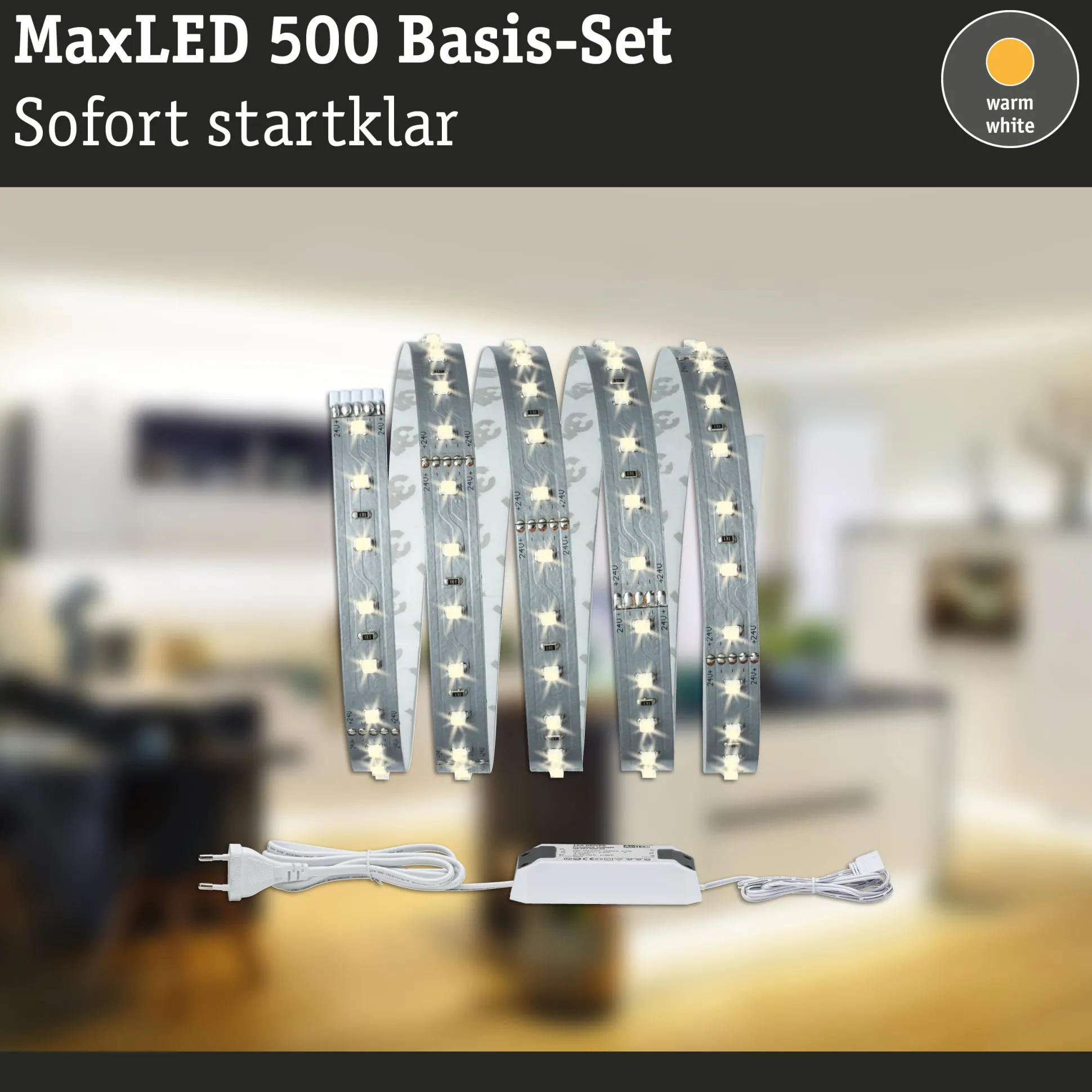 MaxLED 500 LED Strip - Basisset 1,5m Warmweiß