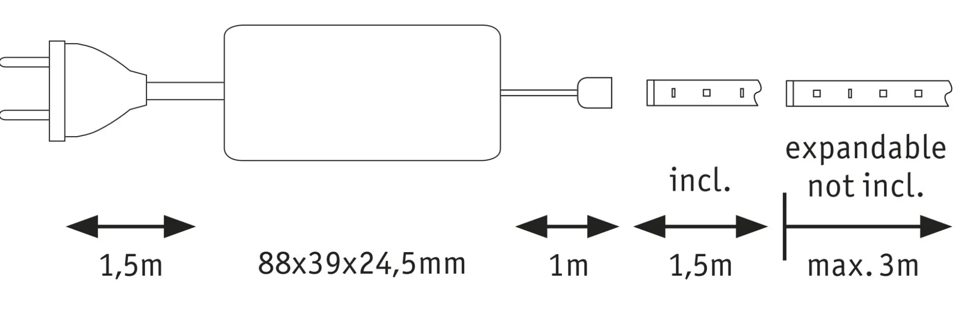 MaxLED 500 LED Strip - Basisset 1,5m Warmweiß