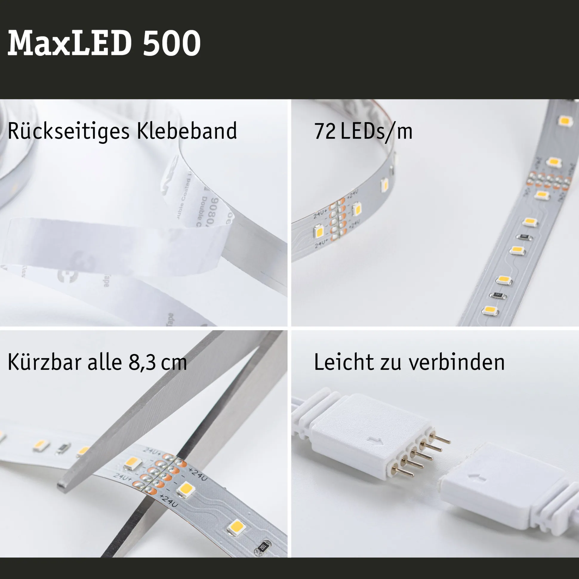 MaxLED 500 LED Strip - Einzelstrip 1m Warmweiß