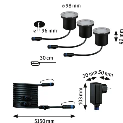 Plug & Shine LED Bodeneinbauleuchte - Floor Basisset insektenfreundlich