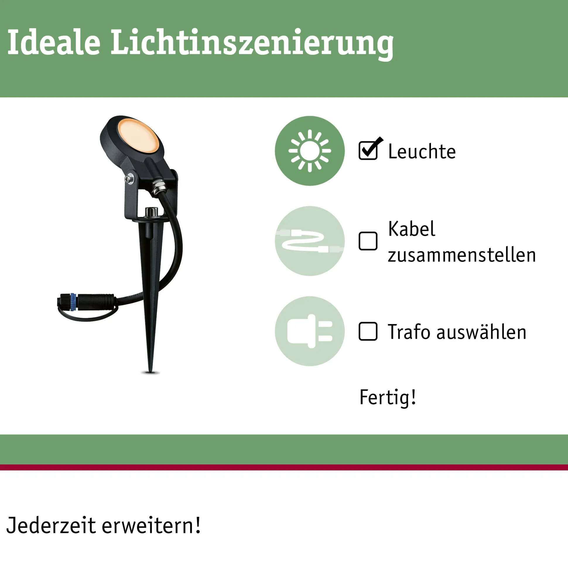 Plug & Shine LED Gartenstrahler - Sting Einzelspot insektenfreundlich