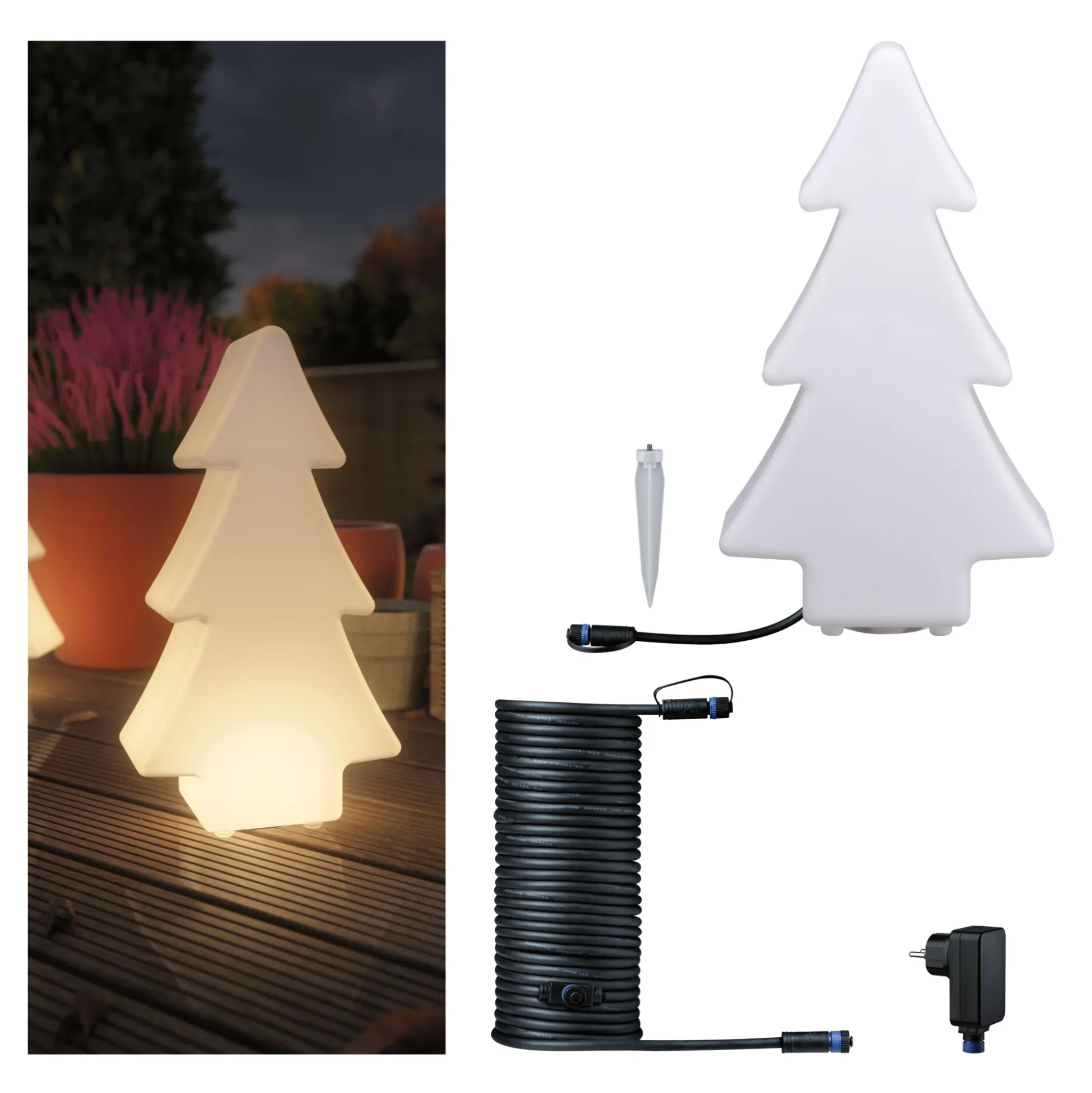 Plug & Shine Set - LED Lichtobjekt Tree inkl. 10m-Kabel und Trafo
