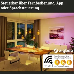 Preisattraktives Starterset Smart Home Zigbee 3.0 - LED Birne Filament G95 RGBW + Gateway + Schalter
