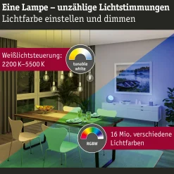 Preisattraktives Starterset Smart Home Zigbee 3.0 - LED Birne Filament G95 RGBW + Gateway + Schalter