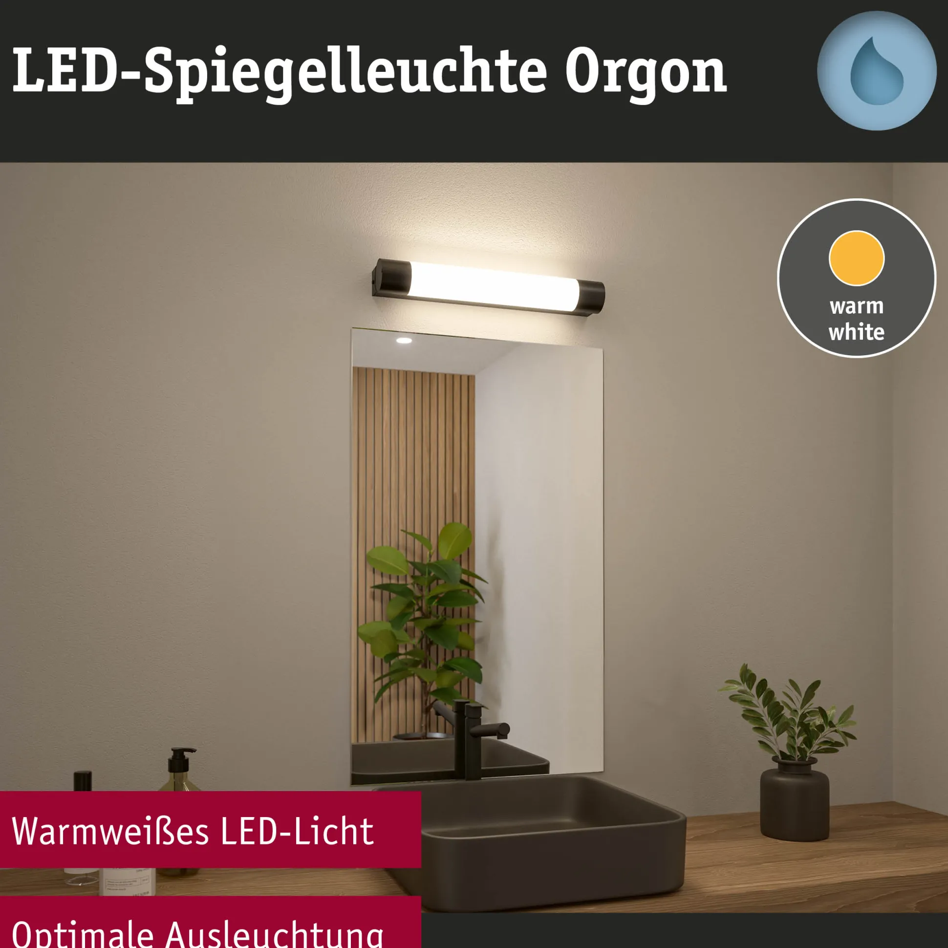 Selection Bathroom LED Spiegelleuchte - Orgon Steckdose