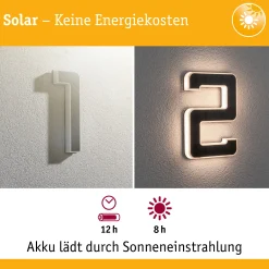 Set Solar LED Hausnummernleuchte - Nummer 12