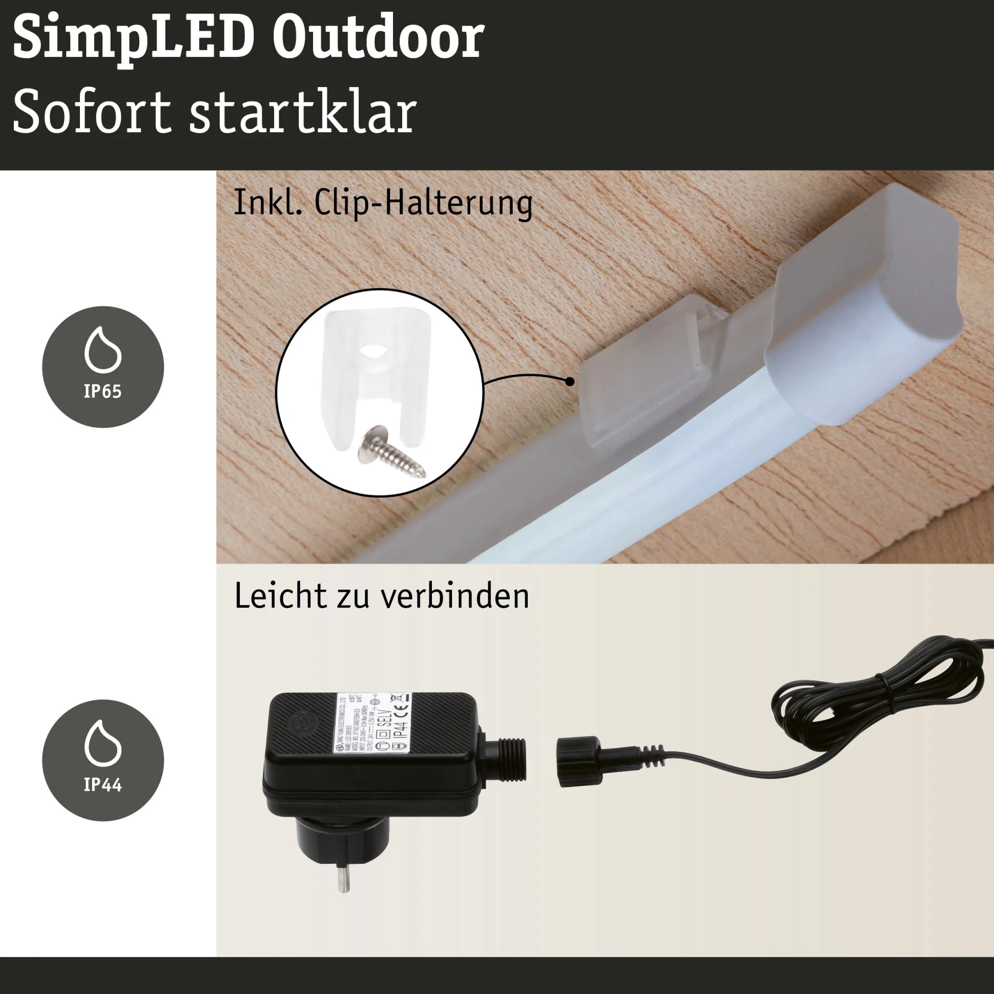 SimpLED LED Strip - Outdoor Komplettset