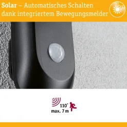 Solar LED Außenwandleuchte - Diskola Dämmerungsgesteuerter Bewegungsmelder (IR)