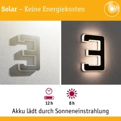 Solar LED Hausnummernleuchte - Nummer 3