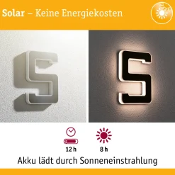Solar LED Hausnummernleuchte - Nummer 5