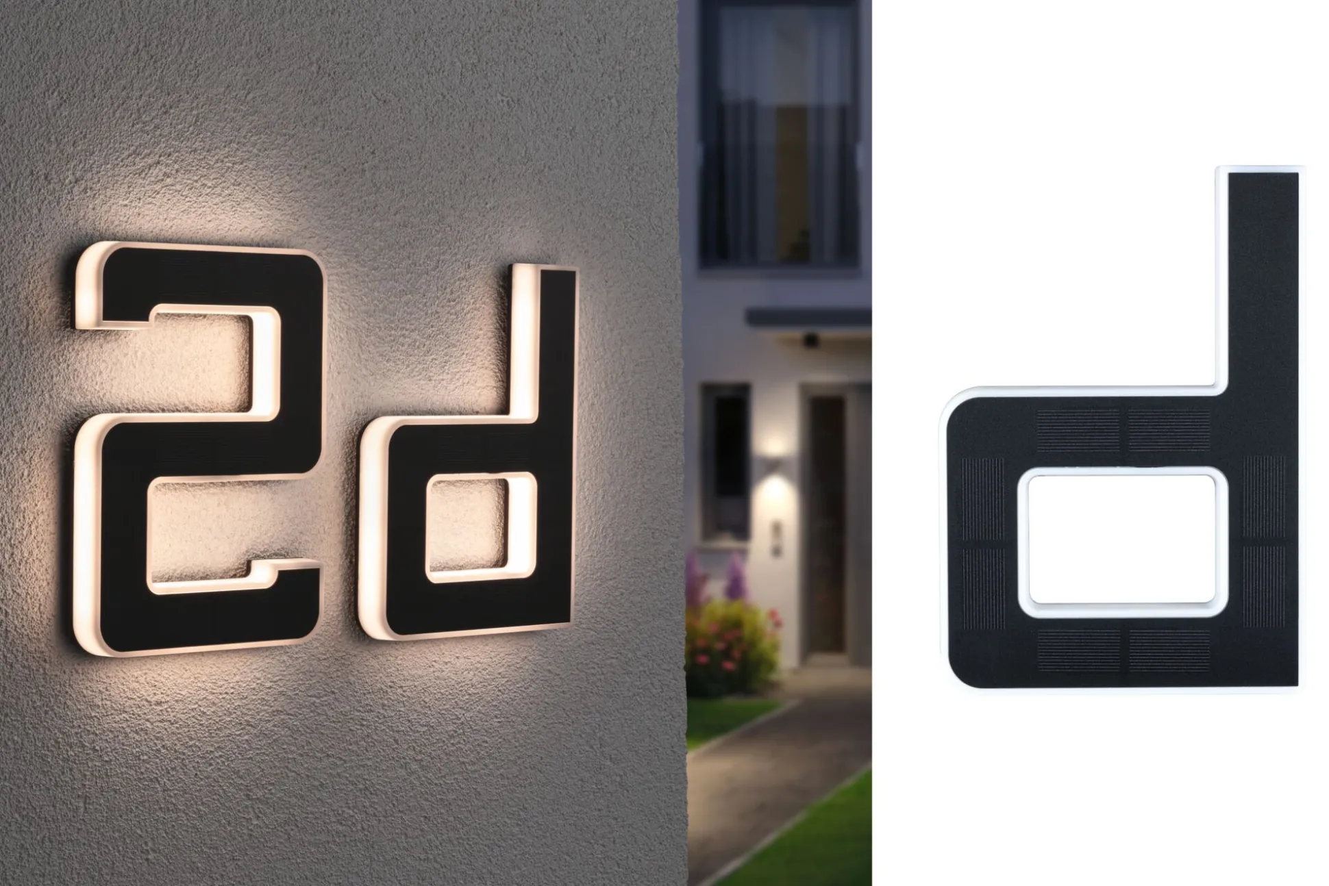 Solar LED Hausnummernleuchte - Buchstabe d