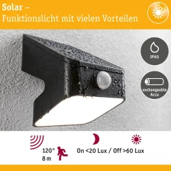 Solar LED Wandfluter - Lesly Dämmerungsgesteuerter Bewegungsmelder (IR)