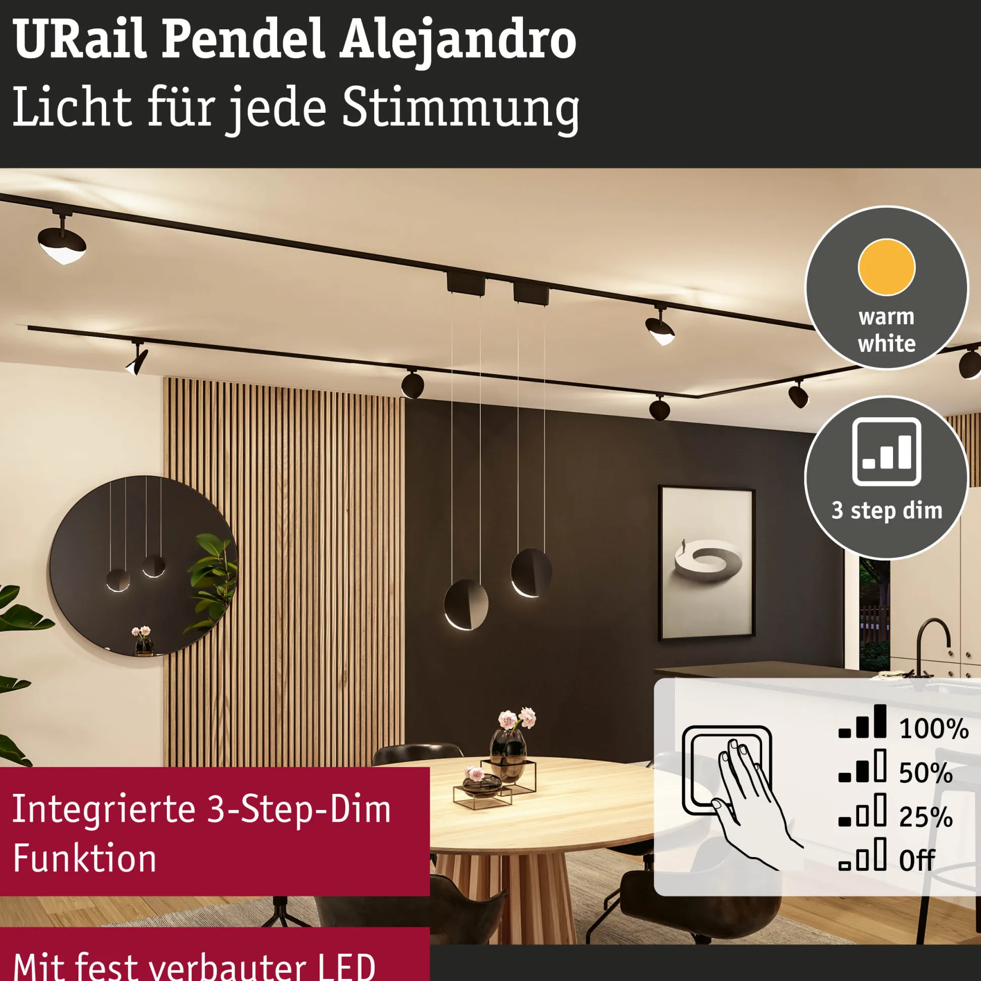 URail Pendel 3-Step-Dim - Alejandro