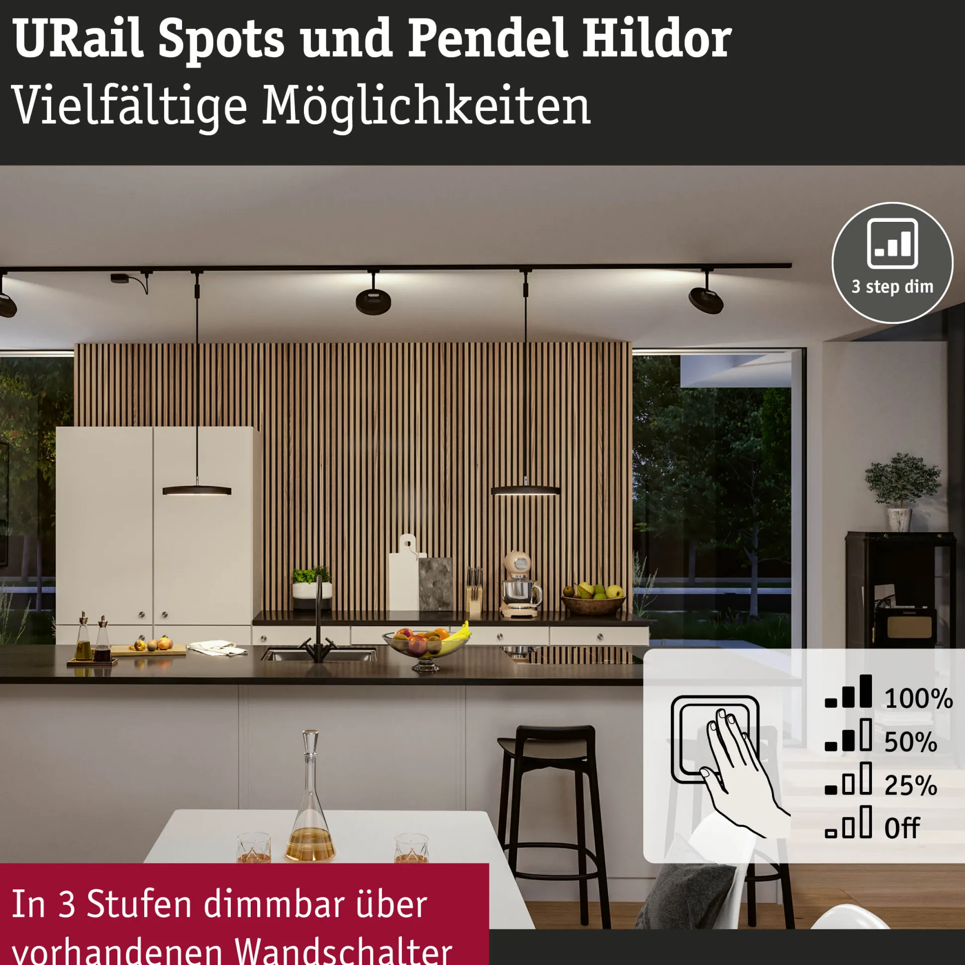 URail Pendel 3-Step-Dim - Hildor